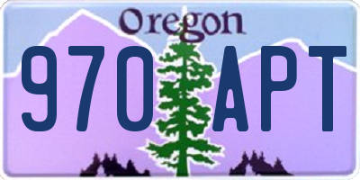 OR license plate 970APT