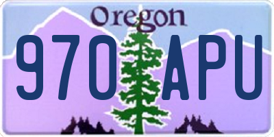 OR license plate 970APU