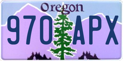 OR license plate 970APX