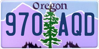 OR license plate 970AQD