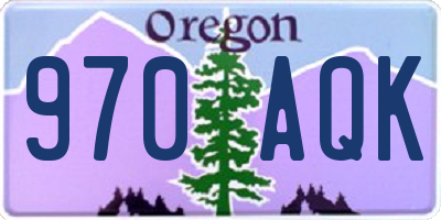 OR license plate 970AQK