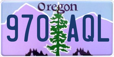 OR license plate 970AQL