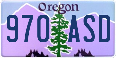 OR license plate 970ASD