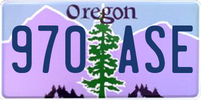 OR license plate 970ASE