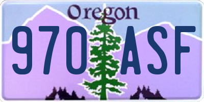 OR license plate 970ASF