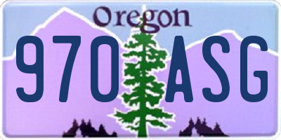 OR license plate 970ASG