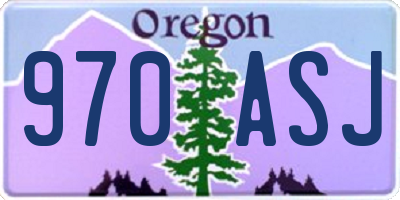 OR license plate 970ASJ