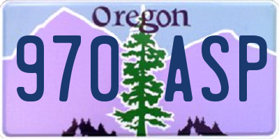 OR license plate 970ASP