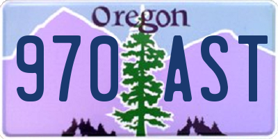 OR license plate 970AST