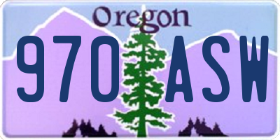 OR license plate 970ASW