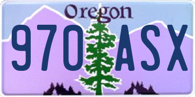OR license plate 970ASX