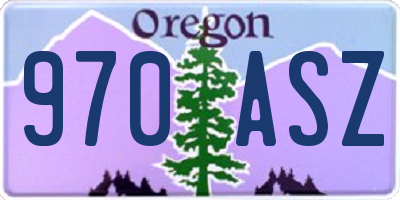 OR license plate 970ASZ