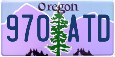 OR license plate 970ATD