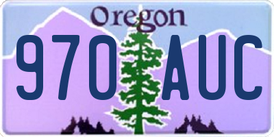 OR license plate 970AUC