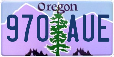 OR license plate 970AUE