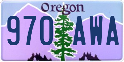 OR license plate 970AWA