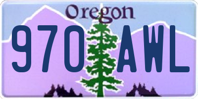 OR license plate 970AWL