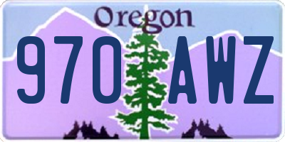 OR license plate 970AWZ