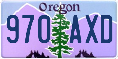 OR license plate 970AXD