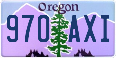 OR license plate 970AXI