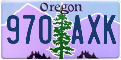 OR license plate 970AXK