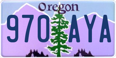 OR license plate 970AYA