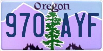 OR license plate 970AYF