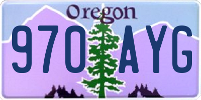 OR license plate 970AYG