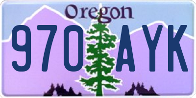 OR license plate 970AYK