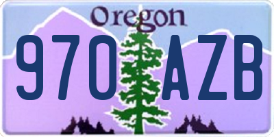 OR license plate 970AZB