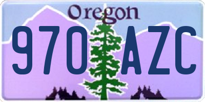OR license plate 970AZC