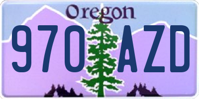 OR license plate 970AZD