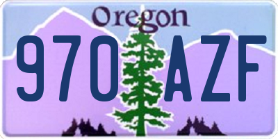OR license plate 970AZF