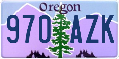 OR license plate 970AZK