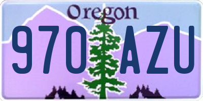 OR license plate 970AZU