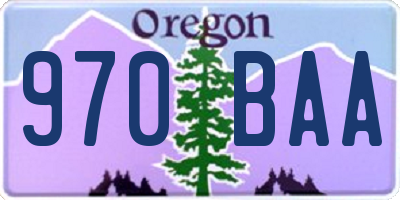 OR license plate 970BAA
