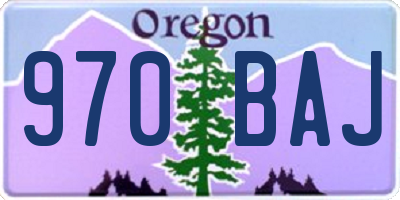 OR license plate 970BAJ