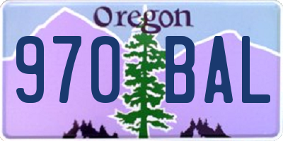OR license plate 970BAL