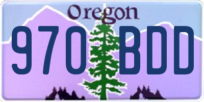 OR license plate 970BDD