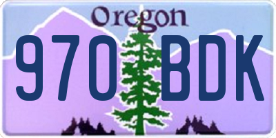 OR license plate 970BDK