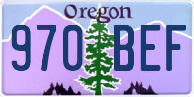 OR license plate 970BEF