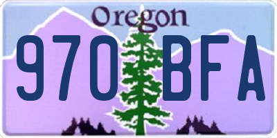 OR license plate 970BFA