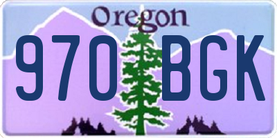 OR license plate 970BGK
