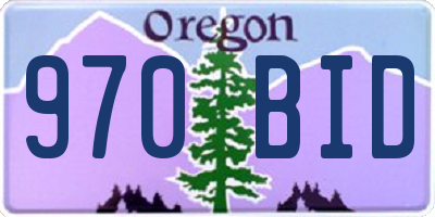 OR license plate 970BID