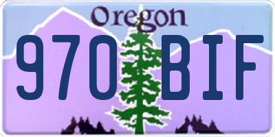 OR license plate 970BIF