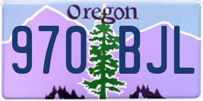 OR license plate 970BJL