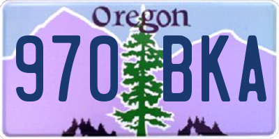 OR license plate 970BKA