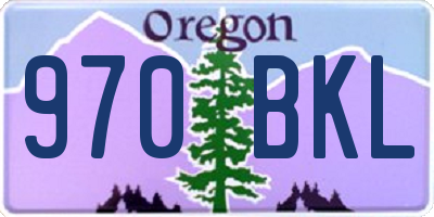 OR license plate 970BKL