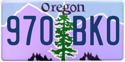 OR license plate 970BKO