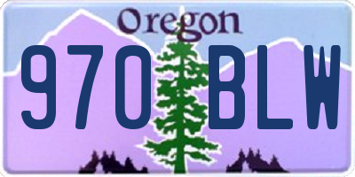 OR license plate 970BLW